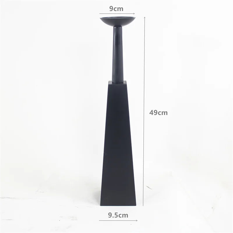 Afralia™ Handmade Carbonized Black Wood Candlestick Art Decor for Home, Hotel, Villa