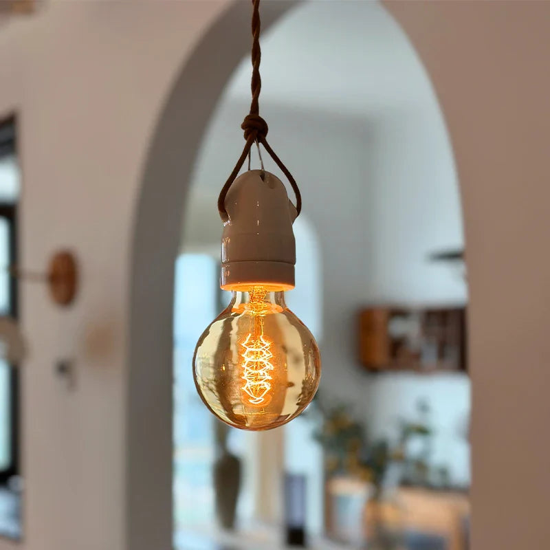 Afralia™ Ceramic LED Pendant Light: Vintage Japanese Style Single Lamp for Home Decor