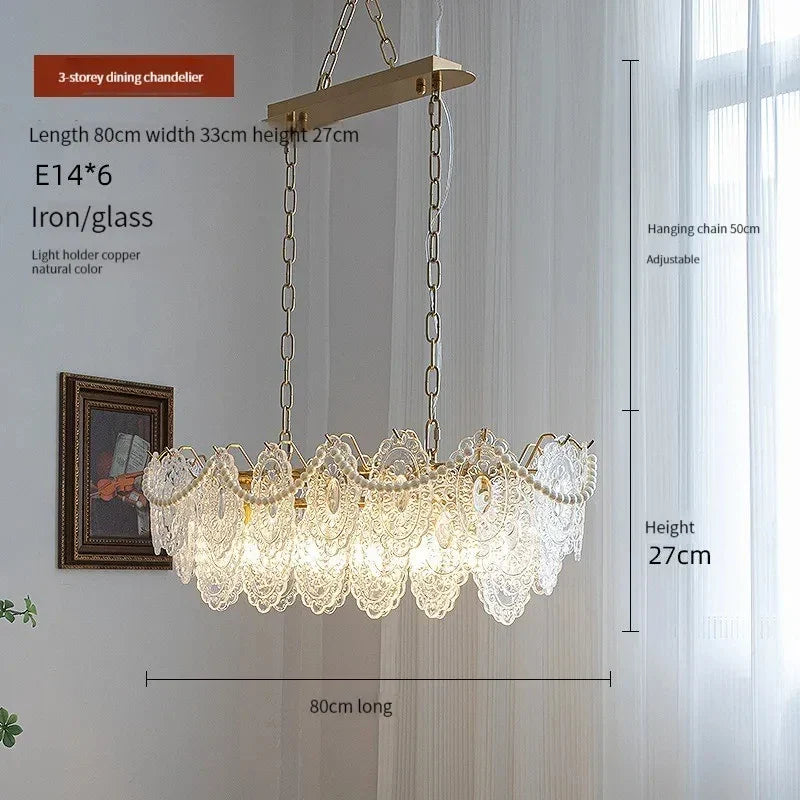 Afralia™ Clear Glass LED Chandelier: Modern French Style Hanging Fixture for Bedroom, Living Room & Kitchen