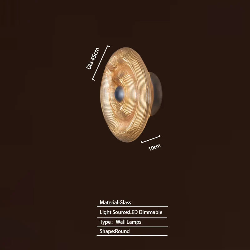 Afralia™ Glass Wall Lamp Dimmable LED Modern Light Fixture for Living Room