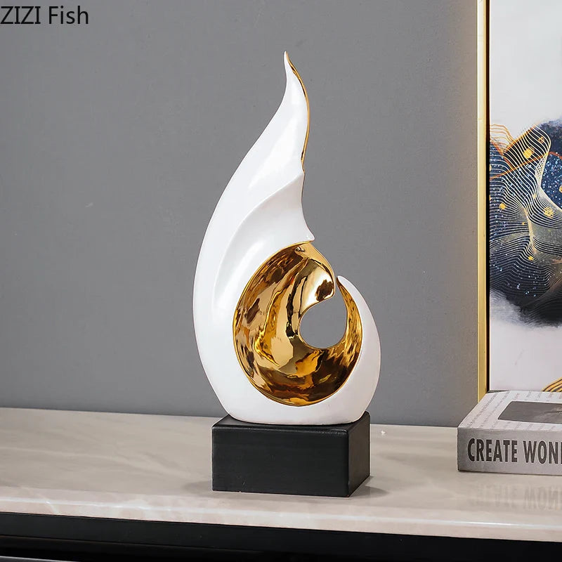 Afralia™ Modern Art Ceramic Sculpture Room Decor Ornaments Abstract TV Desk Decoration