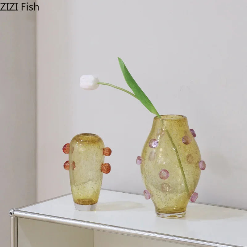 Afralia™ Creative Bubble Glass Vase Hydroponics Desk Decoration Artificial Flowers Room Decor