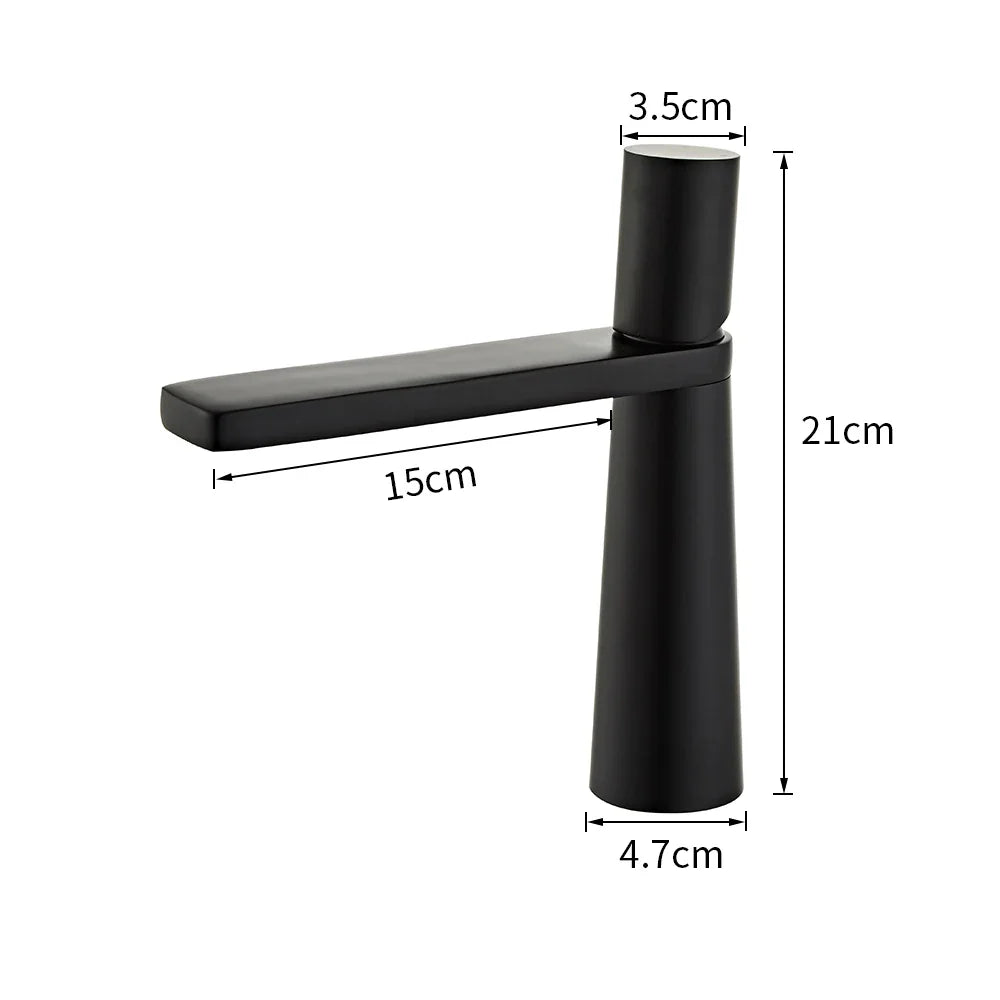 Afralia™ Brass Bathroom Faucet Mixer Tap, Black/Gold Finish, Single Handle Hot/Cold Lavatory