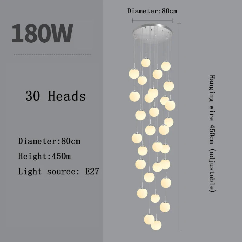 Afralia™ Nordic LED Glass Chandelier for Modern Living Spaces