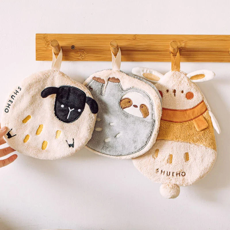 Afralia™ Cartoon Sloth Hand Towels: Soft, Absorbent, Quick Drying & Hanging Design for Kids