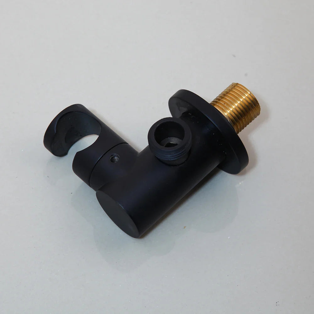 Afralia™ Matte Black Dual Handle Wall Mounted Bathroom Faucet Set