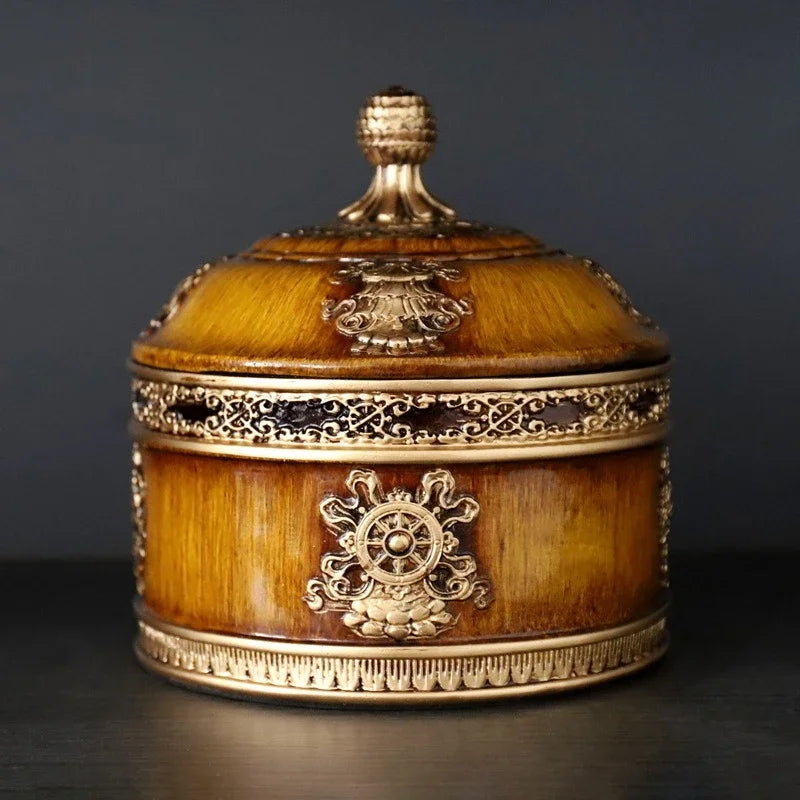 Afralia™ Tibetan Tsamba Box Butter Tea Box Storage Tank Living Room Decoration
