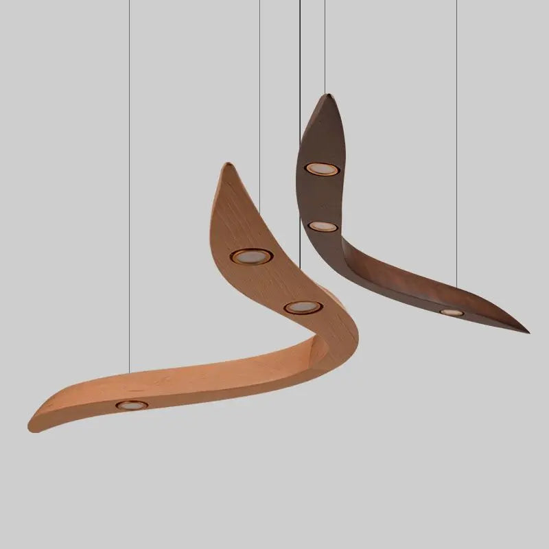 Afralia™ Wooden Pendant LED Hanging Lamps for Modern Living Dining Room Lighting