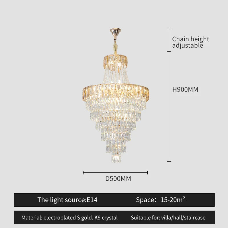 Afralia™ Crystal Chandelier Art Living Room Lighting for Duplex Buildings and High-End Restaurants