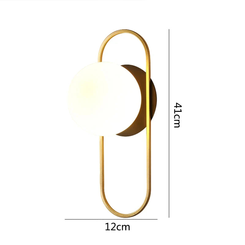 Afralia™ Modern Glass LED Wall Light Brass Sconces for Living Bedroom Bathroom Dining