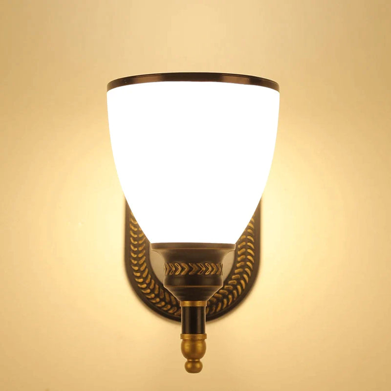 Afralia™ Retro Glass Wall Lamp for Bedroom, Living Room, Bathroom, Balcony & Corridor