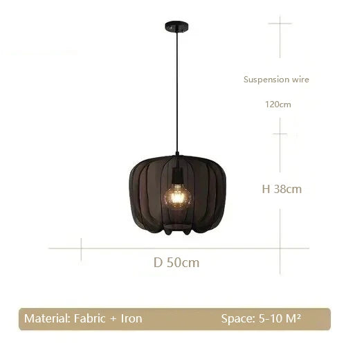 Afralia™ Plumeria Lantern Pendant Light: Minimalist French Country Fabric Lamp for Dining Staircase & Kitchen Island.