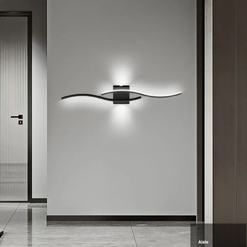 Afralia™ Nordic LED Wall Lamps Black Gold White for Bedroom Living Room Corridor