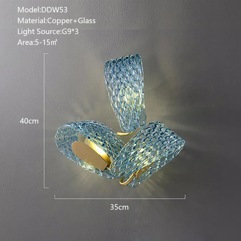 Afralia™ Flower Blue Copper Chandelier - Post-Modern Luxury Art Decor Light