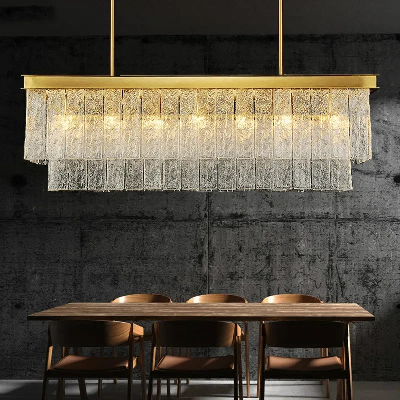 Afralia™ Luxury Gold Metal Glass LED Pendant Light Fixture for Elegant Living Room Lighting