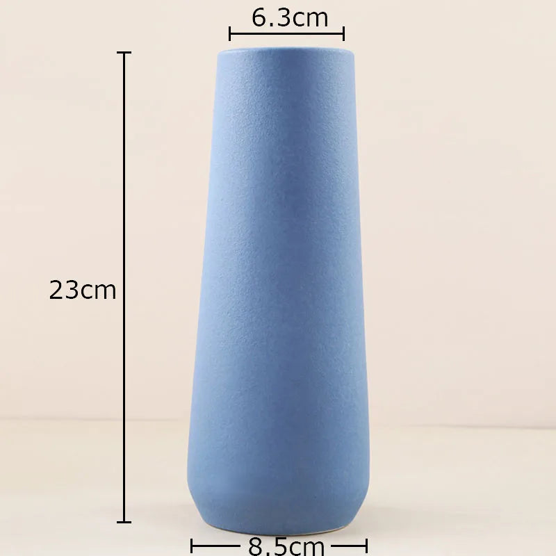 Afralia™ Gradient Ceramic Vase Cylinder Desk Decoration Floral Vases Modern Room Decor