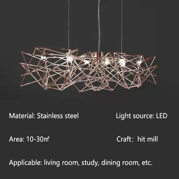 Afralia™ Silver LED Stainless Steel Chandelier Modern Luxury Art Hanging Light