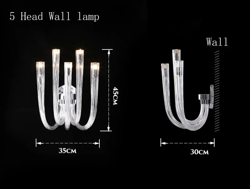 Afralia™ Luxury LED Glass Chandelier for Living Room - Designer Home Decor