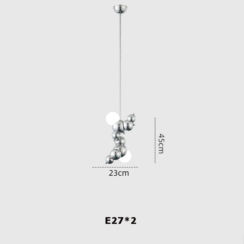 Afralia™ Dimmable LED Hanging Pendant Light for Living Room - Gold Silver Luminaire