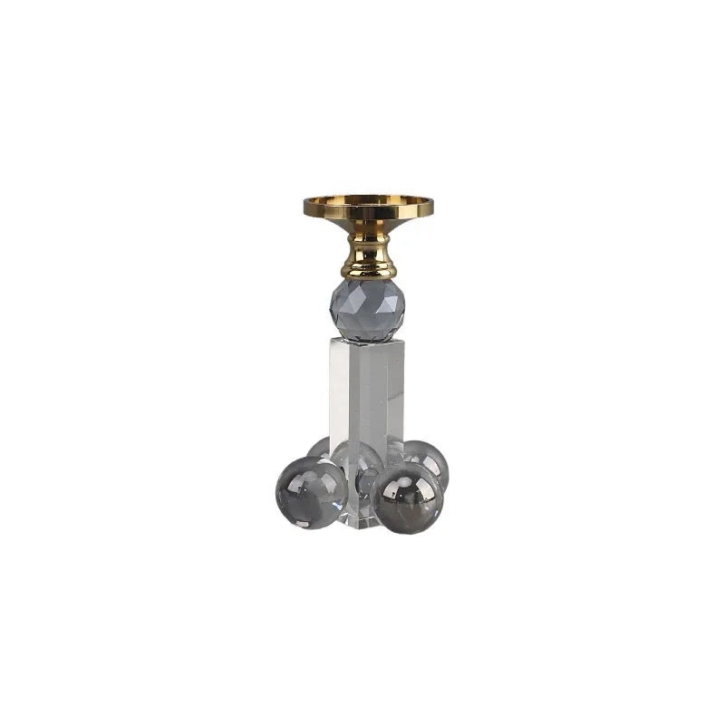 Afralia™ Clear Crystal Geometric Candle Holder for Home Decoration