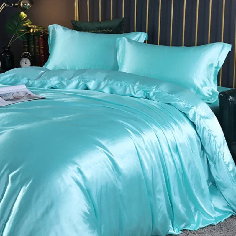 Afralia™ Silk Bedding Sets: Nordic Style, Premium Mulberry Silk Quilt Cover Set, Skin-Friendly & Cool for Summer.