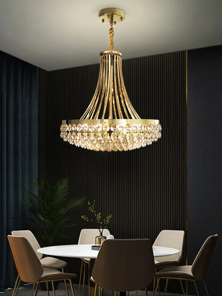 Afralia™ Crystal Pendant Chandelier for Dining Bedroom Living Room - Modern Nordic Luxury Lighting