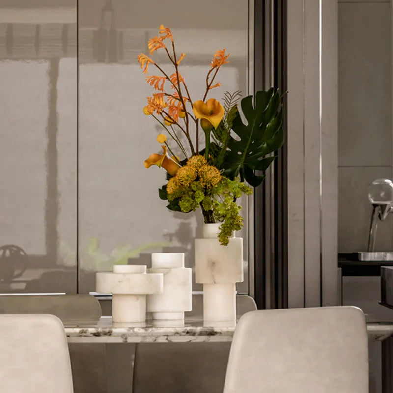 Afralia™ White Onyx Marble Vase: Luxury Nordic Home Decor & Flower Decoration