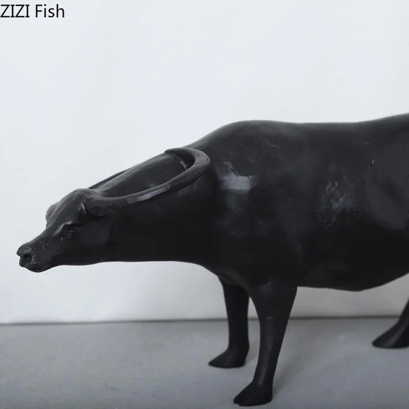 Afralia™ Cowherd Shepherd Boy Resin Figure Sculpture for Modern Home Decor