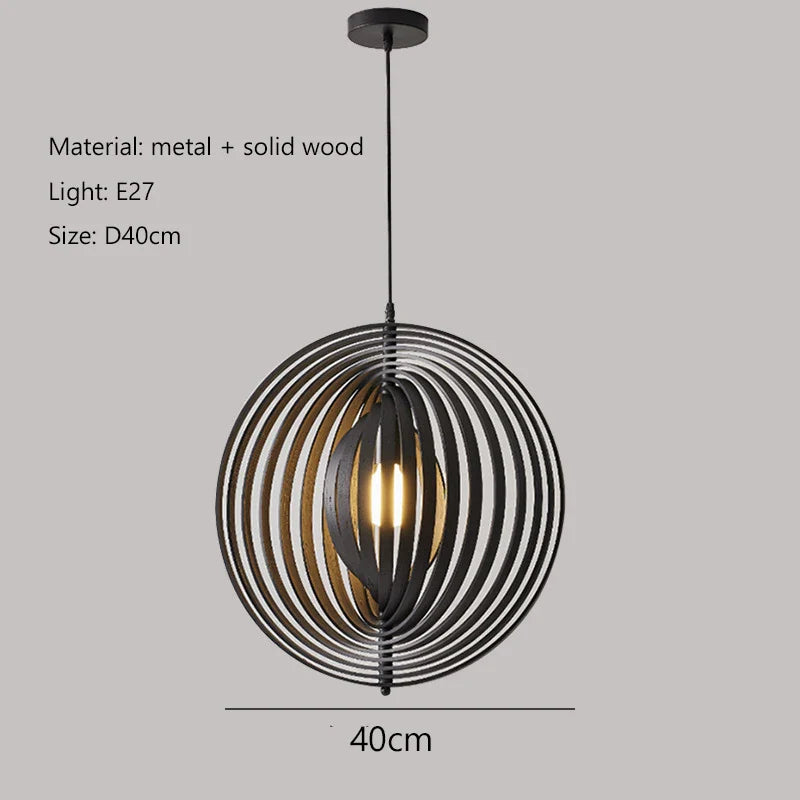 Afralia™ Wooden LED Pendant Lights for Dining Room Chandelier and Bedroom Decor