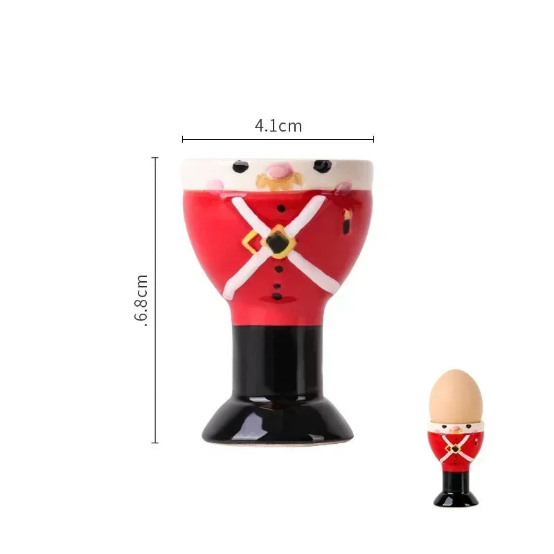 Afralia™ Chicken Shape Ceramic Egg Cup Holder Stand for Kids Breakfast Tableware