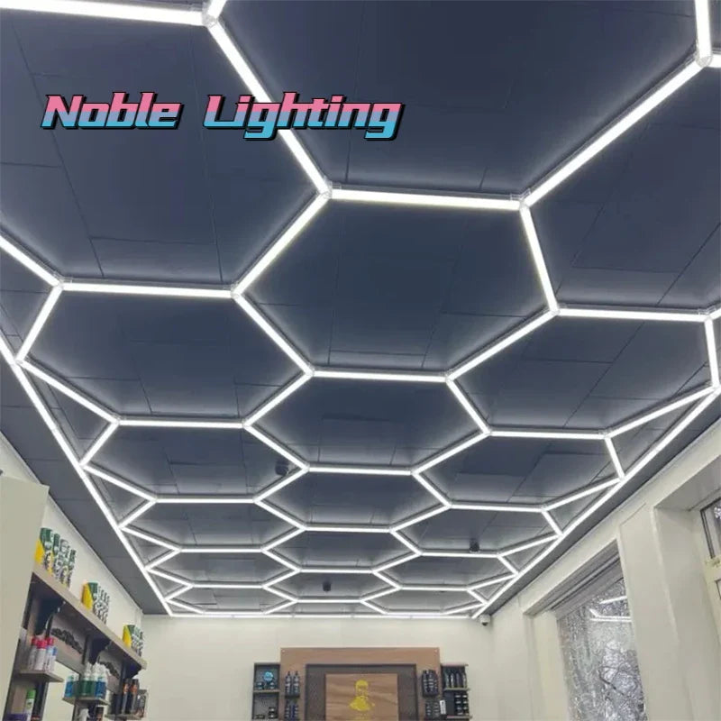 Afralia™ Honeycomb Hexagon LED Ceiling Light for Hair Salon & Auto Detailing