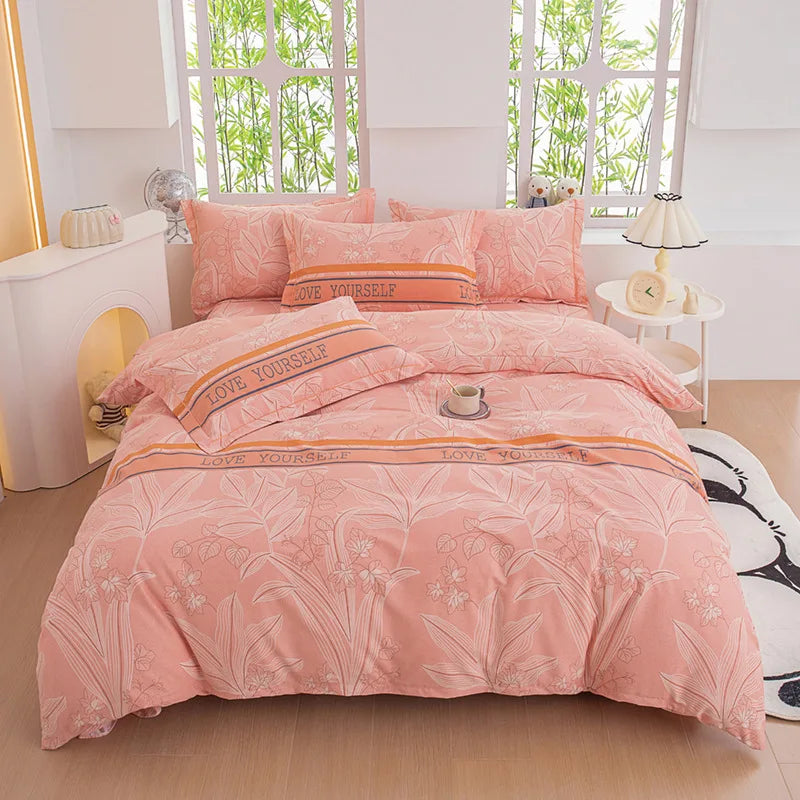 Afralia™ Luxury Cotton Printing Bedding Set - High Quality Cozy Double Quilt Cover Kit