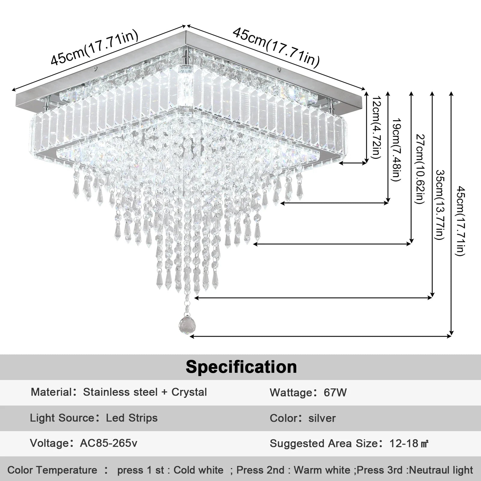 Afralia™ Crystal LED Pendant Chandelier for Dining Living Room Decor