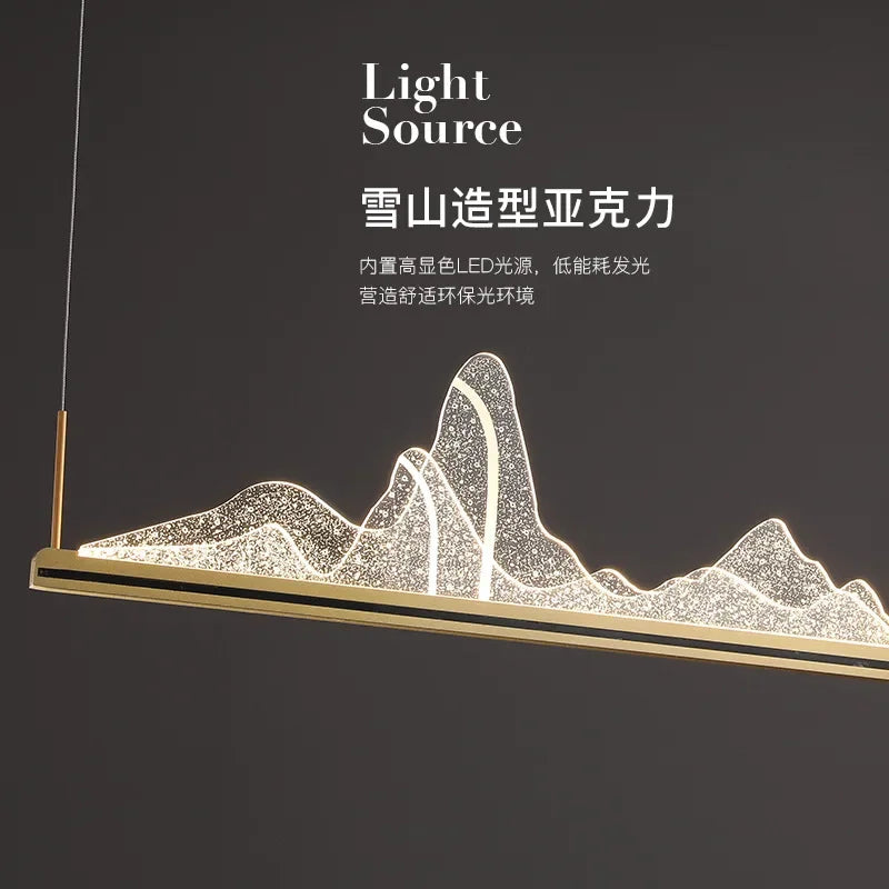 Afralia™ Zen Style LED Dining Chandelier for Living Room and Tea House