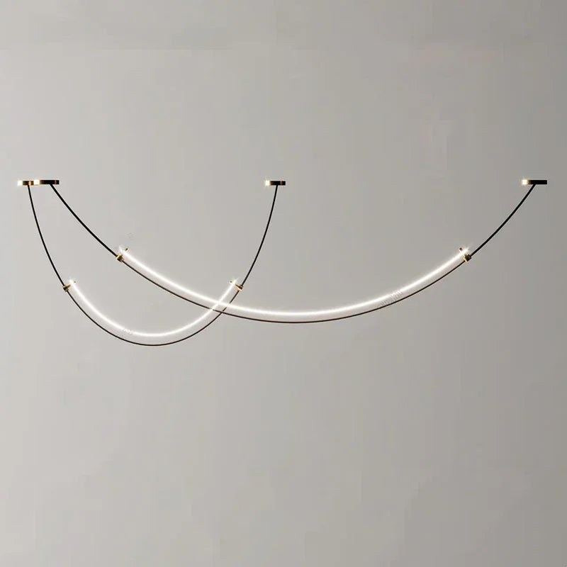 Afralia™ Nordic Rainbow LED Pendant Chandelier for Home Dining Living Kitchen Décor