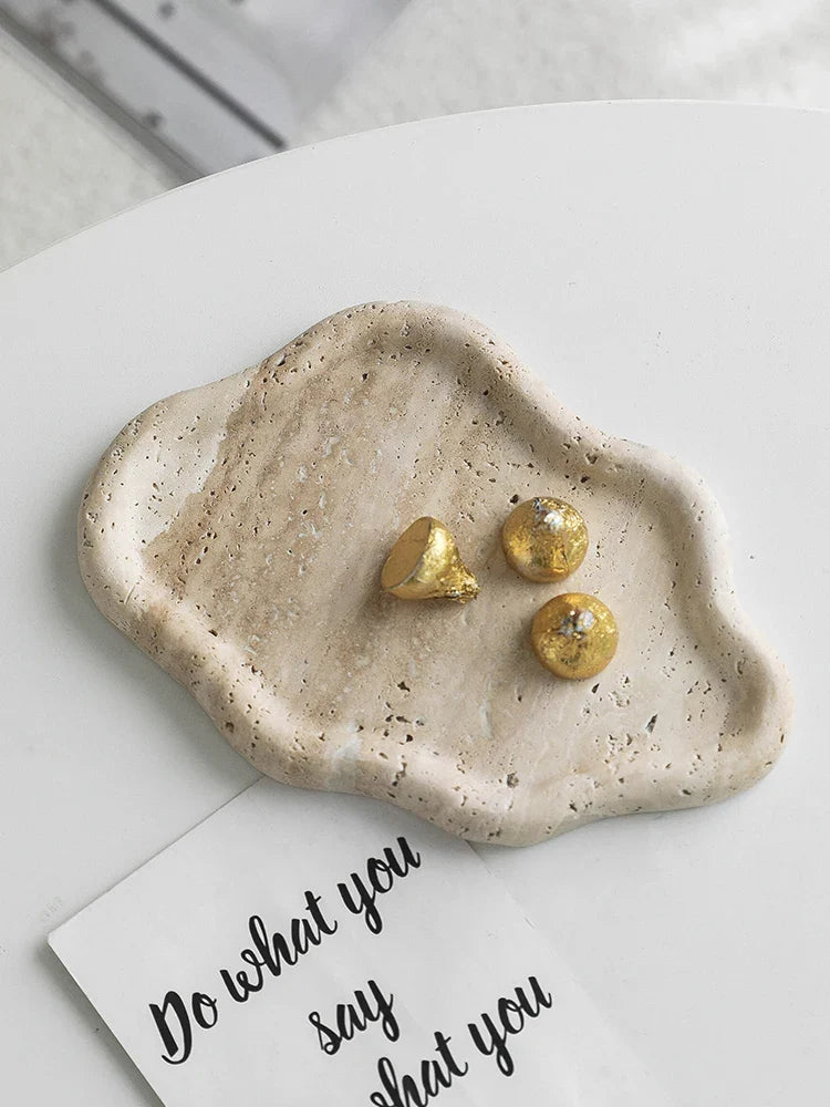 Afralia™ Stone Jewelry & Cosmetics Tray: Display, Storage, Perfume Holder Plate