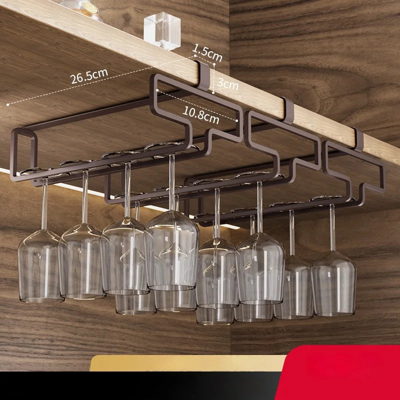 Afralia™ Wrought Iron Wine Glass Holder - Nordic Style Hanging Rack