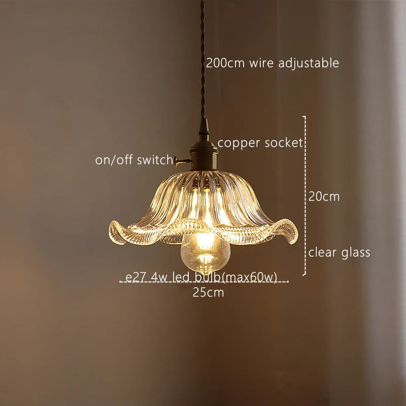 Afralia™ Green Stripe Glass Pendant Lamp Fixture for Home Decor & Kitchen Lighting