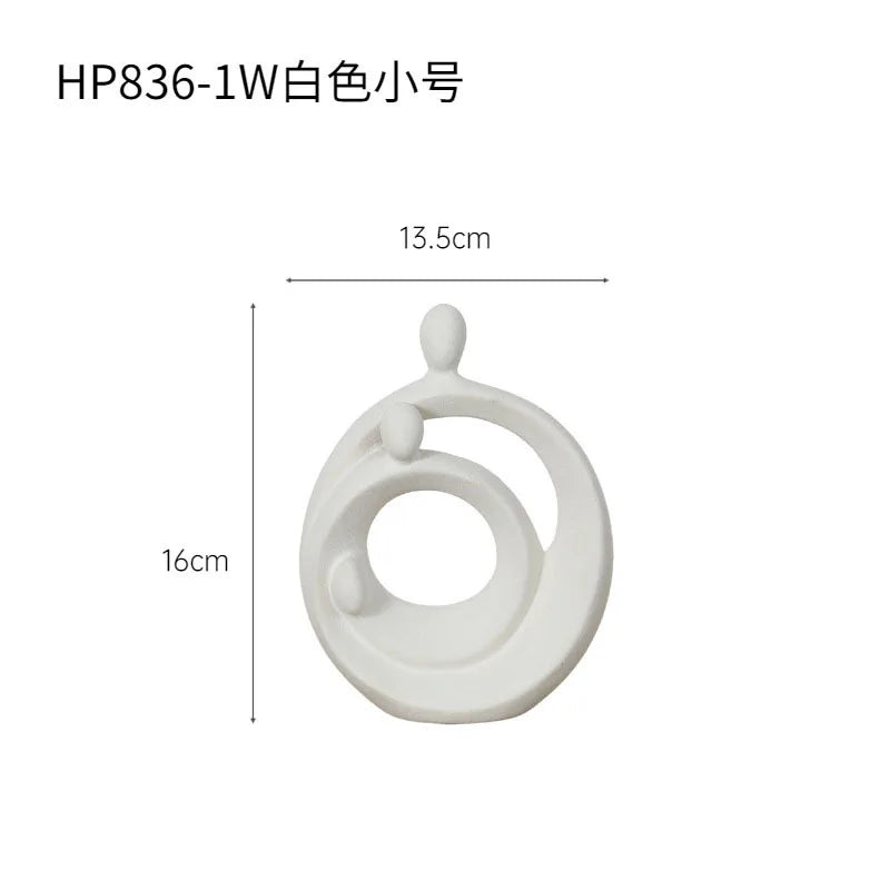 Afralia™ Abstract Family Sculpture Set Geometric Home Decoration Ornaments