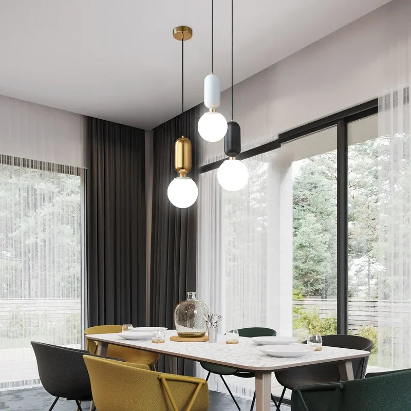 Afralia™ Minimalist Glass Pendant Chandelier for Dining and Bedroom Lighting