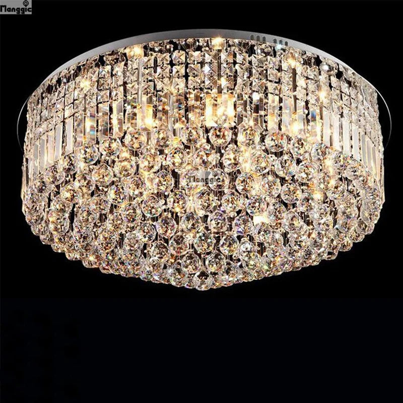 Afralia™ Luxury K9 Crystal Ceiling Lights - Modern & Fashionable Living Room and Hotel Lamp