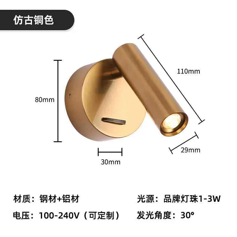 Afralia™ Warm White LED Wall Sconce Light for Bed Headboard Decoration