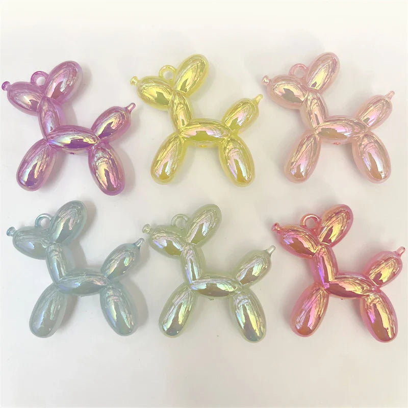 Afralia™ Mini Balloon Dog Charm Pendants for DIY Jewelry Making