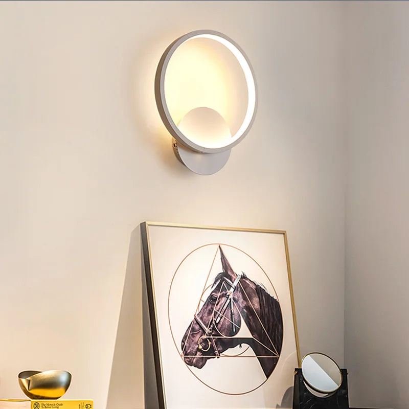 Afralia™ Modern LED Ring Wall Light for Restaurant, Living Room, Bedroom