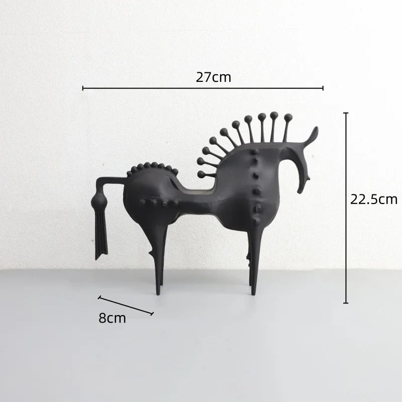 Afralia™ Abstract Horse Metal Sculpture Decorative Figurine - Home Decoration Accessory