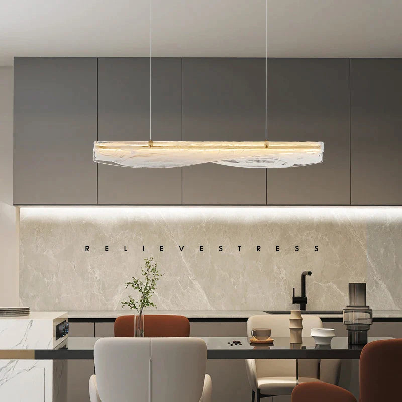 Afralia™ Long Strip LED Chandelier: Modern Luxury Table Lamp for Dining, Bar, and Front Desk