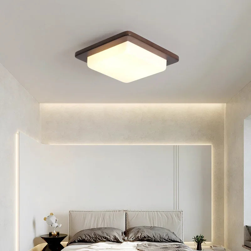 Afralia™ Modern Nordic Wood Ceiling Light LED Indoor Lamp for Living Room Bedroom Study