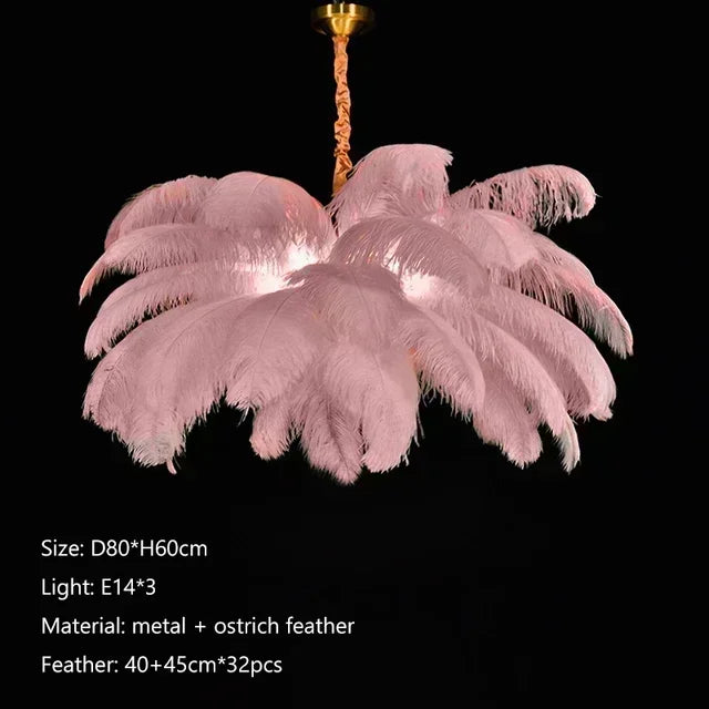 Afralia™ Feather Nordic Chandelier Ceiling Light - Home Decor for Living Room and Bedroom