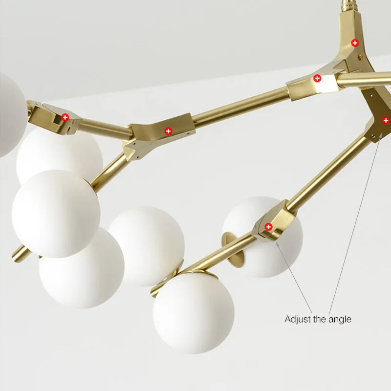 Afralia™ Luxury Glass Ball Chandeliers for Modern Living Room Dining Table Décor