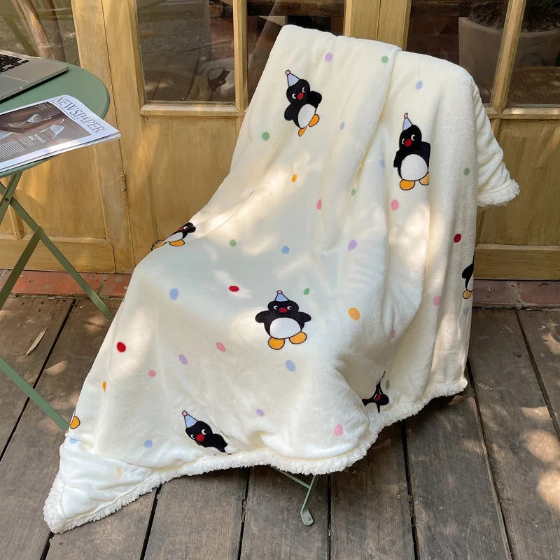 Afralia™ Lamb Nap Cartoon Coral Velvet Blanket: Super Soft, Thick, and Cute for Winter